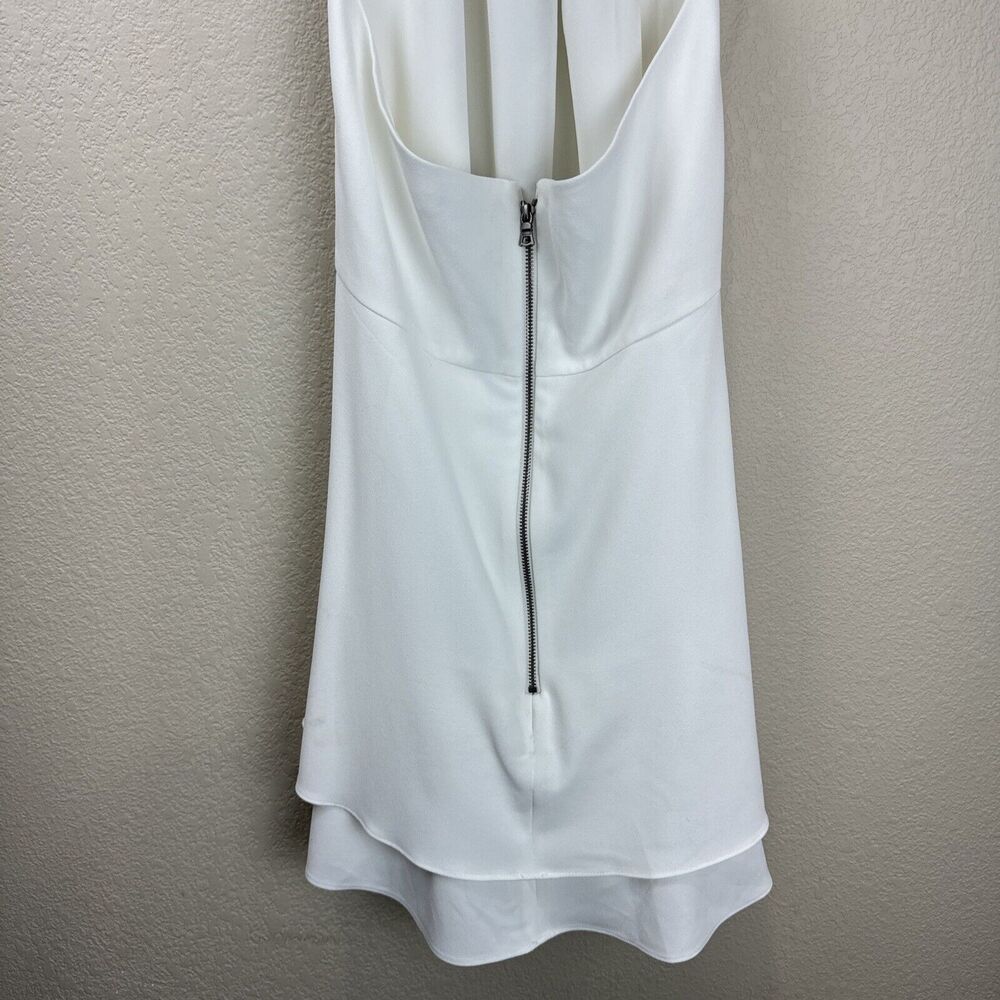 Alice Olivia Dress Women 10 White Halter Layered Wedding Party‎ Cocktail - Picture 5 of 16